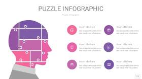 粉紫色拼图PPT图表11