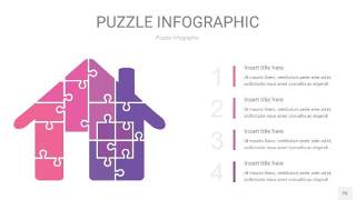 粉紫色拼图PPT图表25