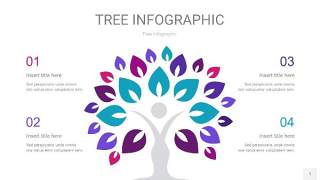 紫绿色树状图PPT图表1