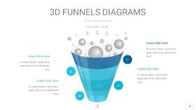 宝石蓝3D漏斗PPT信息图表8