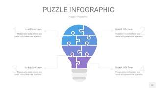 蓝紫色拼图PPT图表20