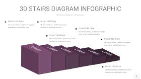 渐变深紫色3D阶梯PPT图表3