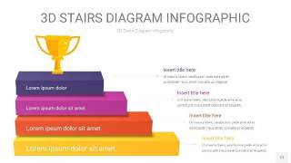 彩色3D阶梯PPT图表12