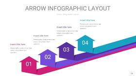 紫色系箭头PPT信息图表14