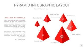 红色3D金字塔PPT信息图表24