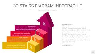 多色3D阶梯PPT图表23