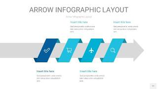 宝石蓝箭头PPT信息图表11