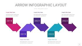 紫色系箭头PPT信息图表7