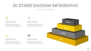 灰黄色3D阶梯PPT图表21