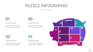 紫绿色拼图PPT图表8