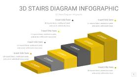 灰黄色3D阶梯PPT图表1