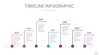 粉紫蓝色时间轴PPT信息图12