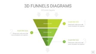 浅绿色3D漏斗PPT信息图表12