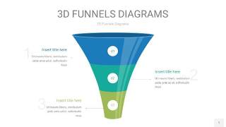 彩色3D漏斗PPT信息图表1