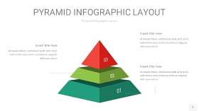 红绿色3D金字塔PPT信息图表2