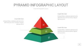 红绿色3D金字塔PPT信息图表2