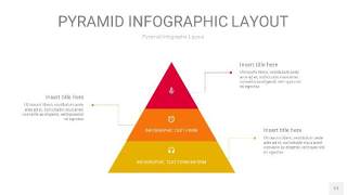 红黄色3D金字塔PPT信息图表17