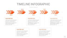 橘红色时间轴PPT信息图8