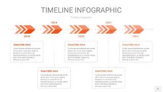 橘红色时间轴PPT信息图8