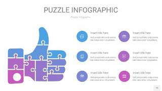 蓝紫色拼图PPT图表15