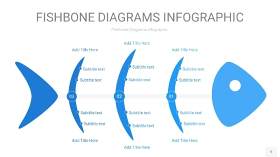 蓝色鱼骨PPT信息图表5