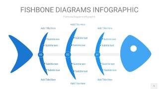 蓝色鱼骨PPT信息图表5