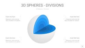 渐变蓝色3D球体切割PPT信息图4