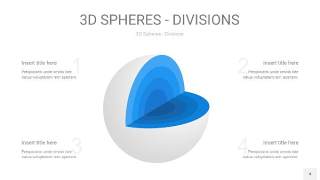 渐变蓝色3D球体切割PPT信息图4