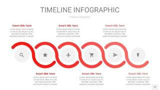红色时间轴PPT信息图20