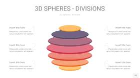 渐变橙色3D球体切割PPT信息图10