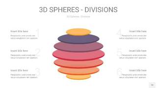 渐变橙色3D球体切割PPT信息图10