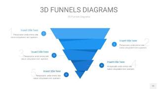 浅天蓝色3D漏斗PPT信息图表13
