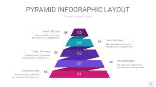 渐变紫色3D金字塔PPT信息图表12