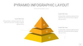 渐变黄色3D金字塔PPT信息图表2