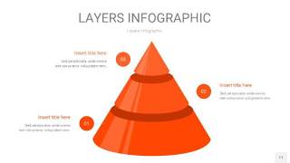 橘红色3D分层PPT信息图11