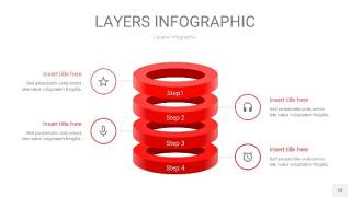 红色3D分层PPT信息图18