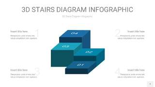 蓝绿色3D阶梯PPT图表9