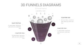 深紫色3D漏斗PPT信息图表8