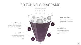 深紫色3D漏斗PPT信息图表8