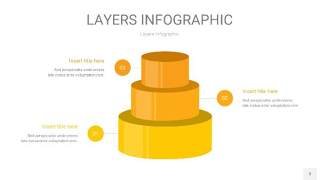 黄色3D分层PPT信息图3
