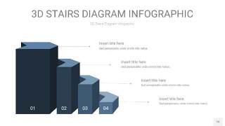 莫兰迪蓝色3D阶梯PPT图表16