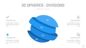 渐变蓝色3D球体切割PPT信息图9