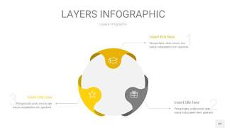 灰黄色3D分层PPT信息图44