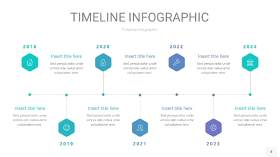 蓝绿色时间轴PPT信息图4