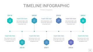 蓝绿色时间轴PPT信息图4