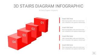 红色3D阶梯PPT图表25
