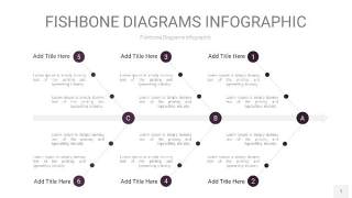 深紫色鱼骨PPT信息图表1