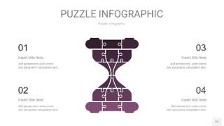 深紫色拼图PPT图表21