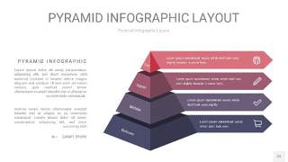 中紫色3D金字塔PPT信息图表22