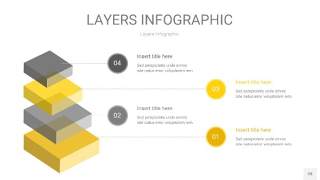 灰黄色3D分层PPT信息图28